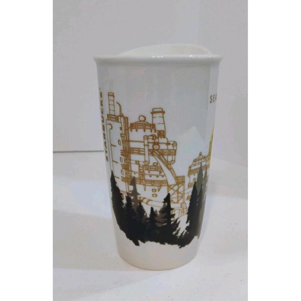 Starbucks Seattle Gasworks Park Ceramic Travel Tumbler Mug Dot Collection - Picture 2 of 8